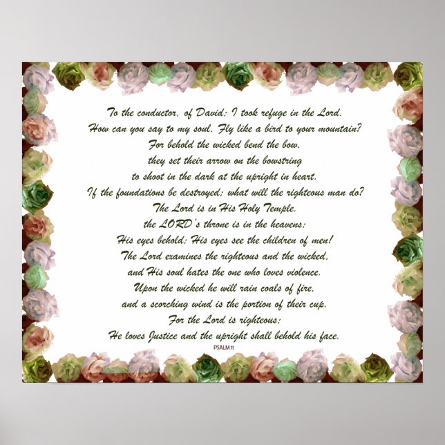 Psalm 11 Scripture Art - Divine Justice & Trust Poster (Front)