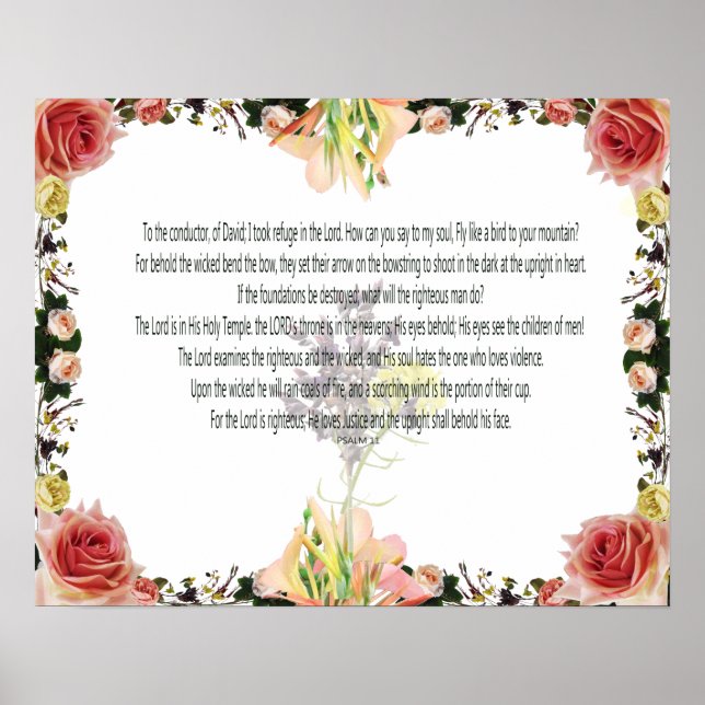 Psalm 11 Scripture Art - Divine Justice & Trust Poster (Front)