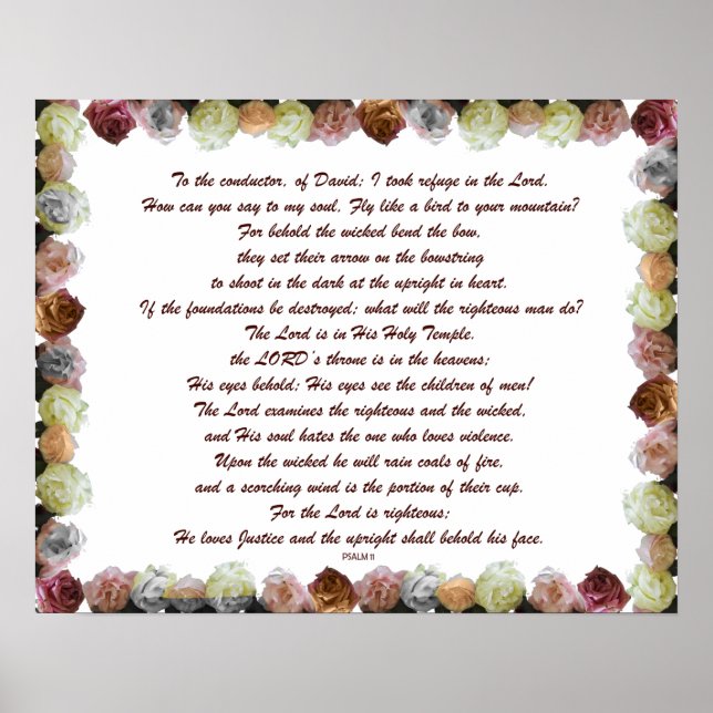 Psalm 11 Scripture Art - Trust in the Lord Poster (Front)