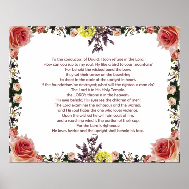Psalm 11 Scripture Art - Trust in the Lord Poster (Front)