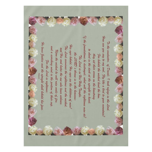 Psalm 11 Scripture Art - Trust in the Lord Tablecloth (Front)