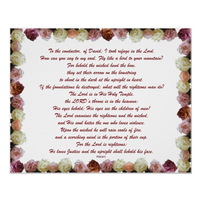 Psalm 11, Scripture, Bible Verse, Poster (Front)