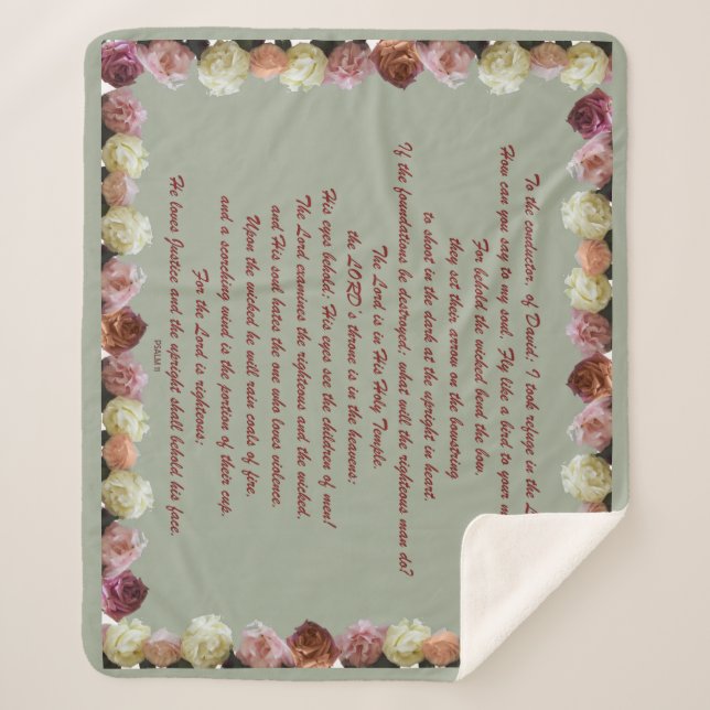 Psalm 11, Scripture, Bible Verse, Sherpa Blanket (Front)