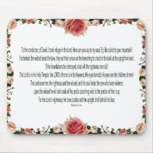 PSALM-11, See the Children of Men, Pink Floral Mouse Pad