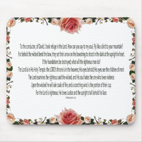 PSALM_11 See the Children of Men Pink Floral Mouse Pad
