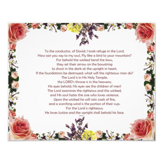 Psalm 11, To the conductor, of David; Photo Print (Front)
