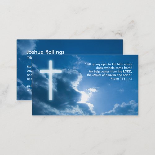 Psalm 121 1_2  Blue Christian Business Card