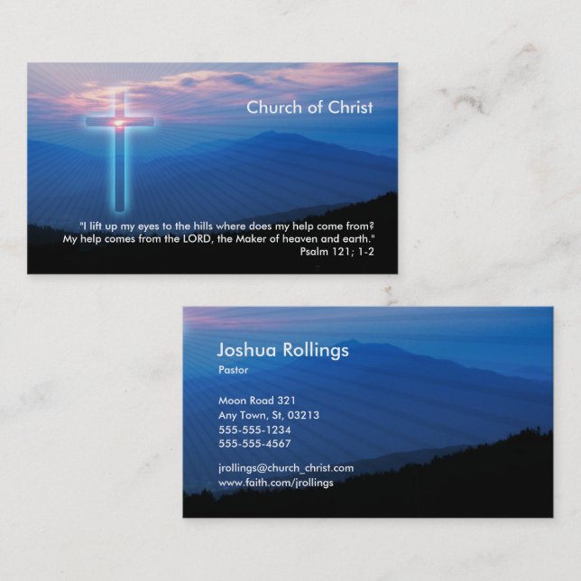 Psalm 121; 1-2 | Christian Business Card (Front/Back)