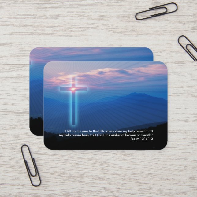 Psalm 121; 1-2 - Christian Business Card (Front/Back In Situ)