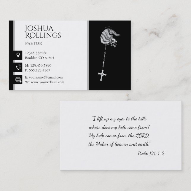 Psalm 121; 1-2 | Christian Inspirational Business Card (Front/Back)