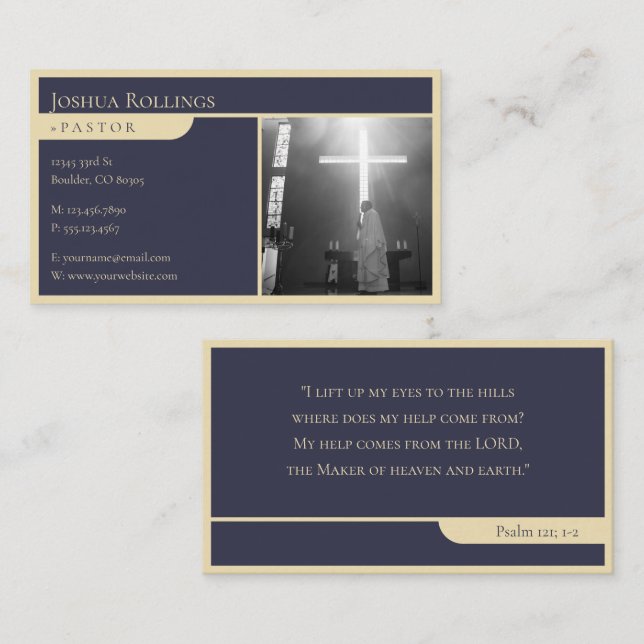 Psalm 121; 1-2 | Christian Inspirational Business Card (Front/Back)