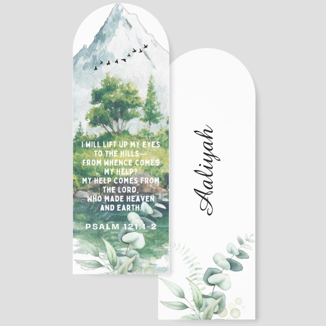 Psalm 121:1-2 I will lift my eyes Mountain Bookmarks (Front & Back)