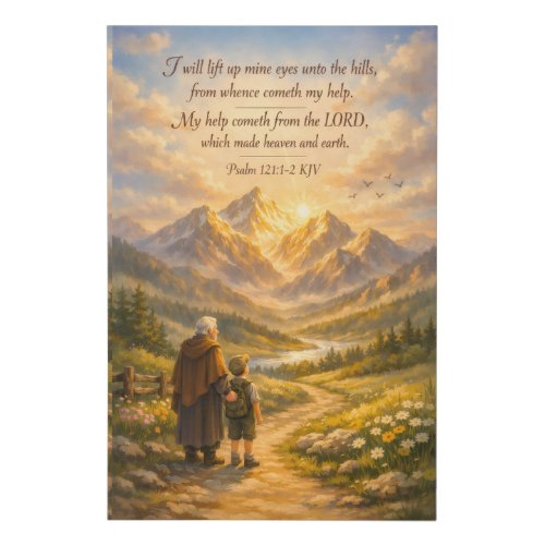 Psalm 121:1-2 KJV Christian Canvas Wall Art Decor