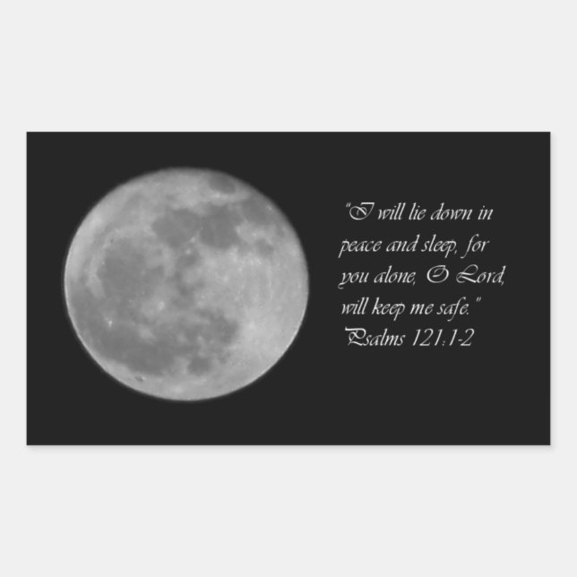 Psalm 121:1-2 Moon Christian Sticker (Front)