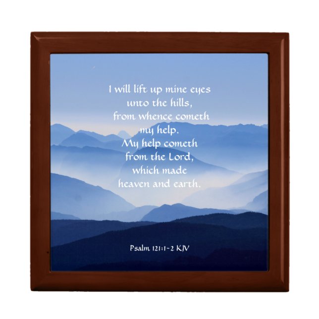 Psalm 121:1-2 My help cometh from the LORD Jewelry Box (Front)