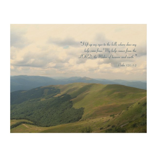 Psalm 121; 1-2 wood wall art (Front)