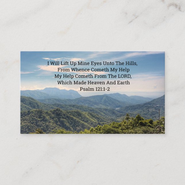 Psalm 121 1and 2 Church Business Card (Front)