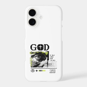 Psalm 121:2 Neon Lime Eye Of God CRT Glitch Art iPhone 17 Case