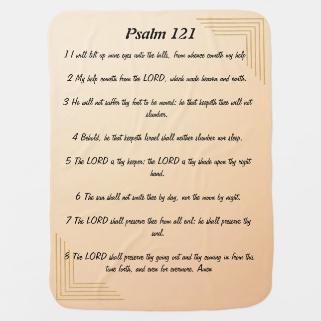 Psalm 121  baby blanket (Front)