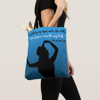 Psalm 121 Blue & Black Tote