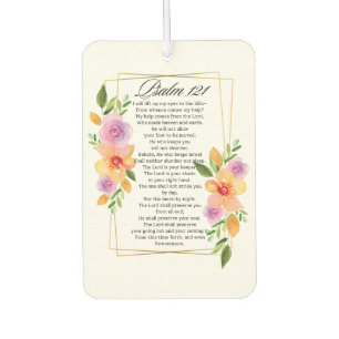 Psalm 121 Floral Geometric Frame Air Freshener