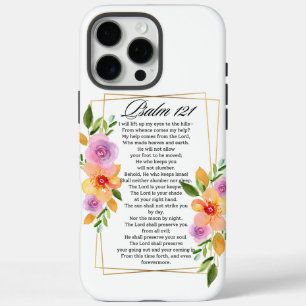 Psalm 121 Floral Geometric Frame iPhone 16 Pro Max Case