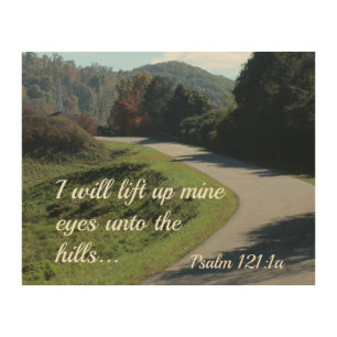 Psalm 121 I will lift up mine eyes unto the hills Wood Wall Art
