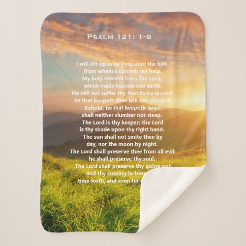 Psalm 121 Scripture Sherpa Blanket