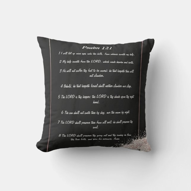 Psalm 121  throw pillow (Front)