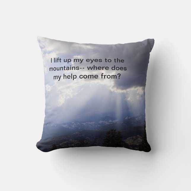 Psalm 121 throw pillow (Front)