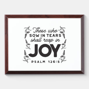 Psalm 126:5 Scripture Typography – Reap in Joy Award Plaque