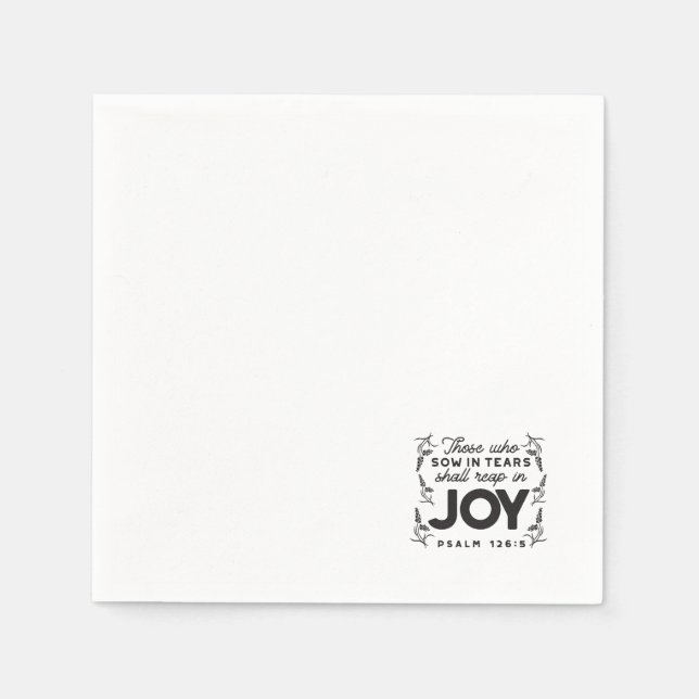 Psalm 126:5 Scripture Typography – Reap in Joy Napkins (Front)