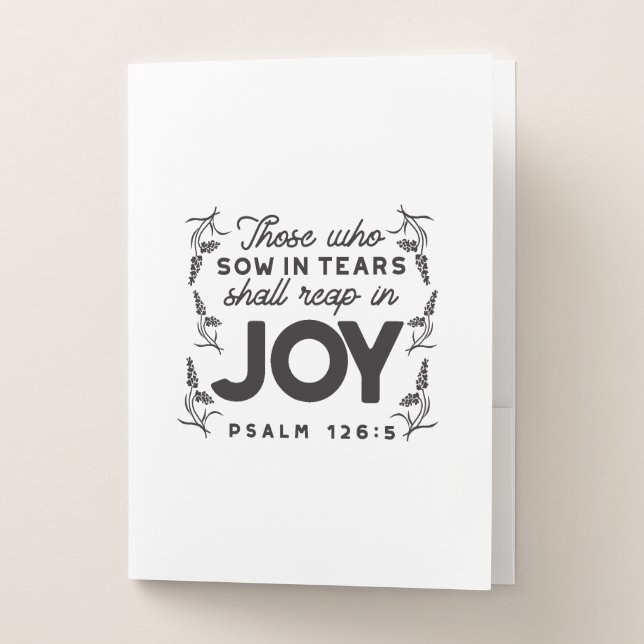 Psalm 126:5 Scripture Typography – Reap in Joy Pocket Folder (Front)