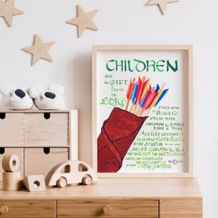 Psalm 127 3-5 Children Bible Verse Christian Poster