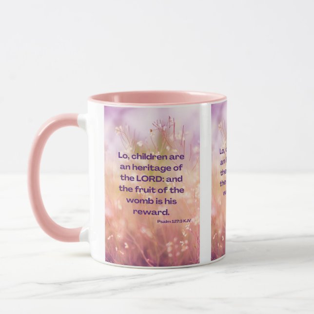 Psalm 127:3 KJV Bible Scripture Pic Two-Tone Mug (Left)