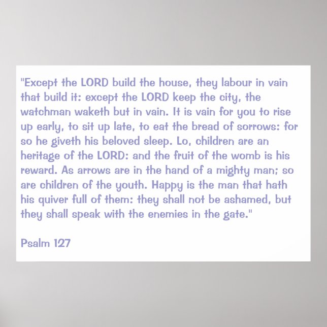Psalm 127 poster (Front)