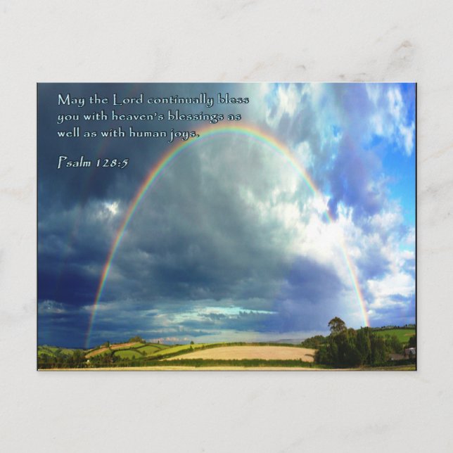 Psalm 128:5 Full Rainbow Postcard (Front)