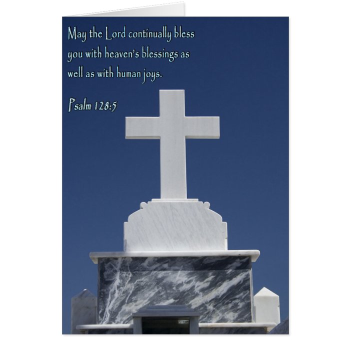 Psalm 1285 Marble Cross Greeting Card