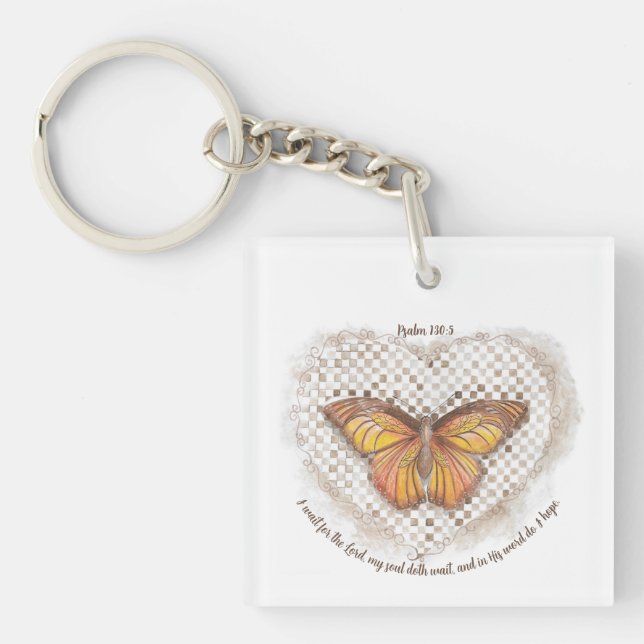Psalm 130:5 Hope Keychain (Front)