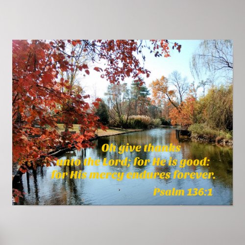 Psalm 1361 Oh give thanks unto the Lord Poster