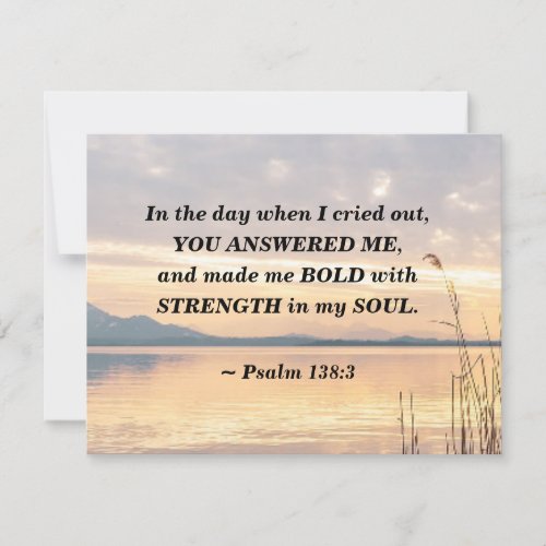 Psalm 1383 You made me Bold Sunset over Lake Flat Card