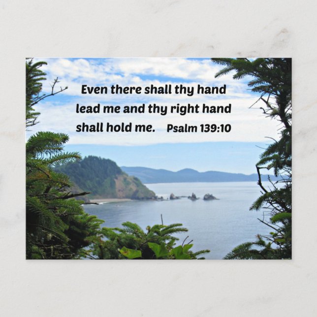 Psalm 139:10 Even there shall thy hand lead me Holiday Postcard (Front)