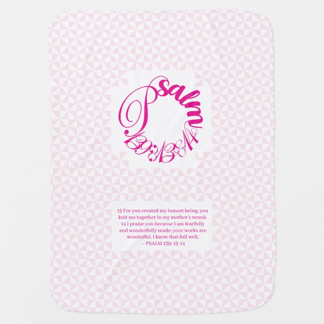 Psalm 139: 13-14 Baby Blanket (Front)