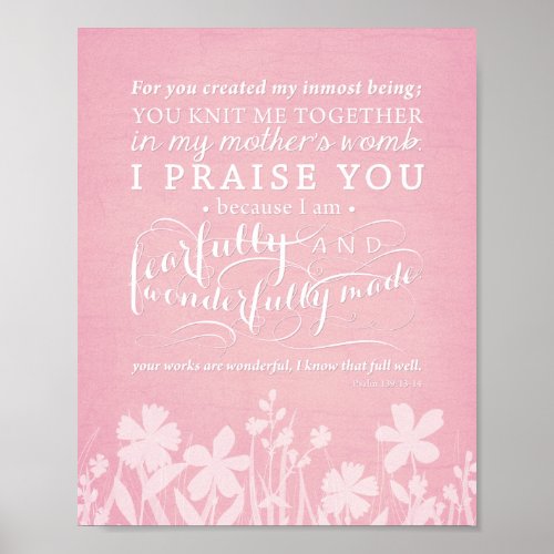 Psalm 13913_14 Fearfully and Wonderfully Made Poster