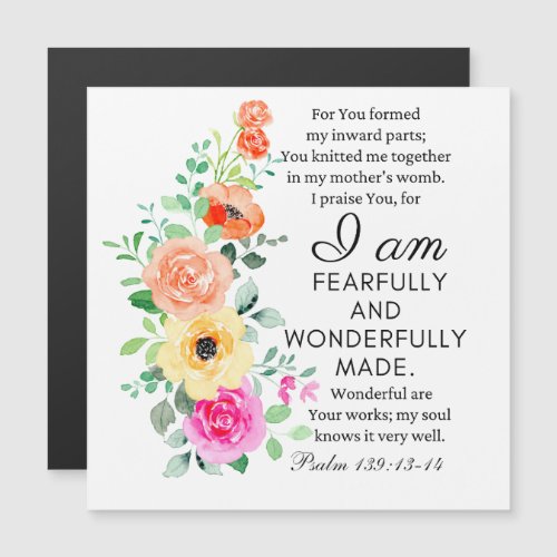 Psalm 13913_14 Wonderfully Made Floral Christian
