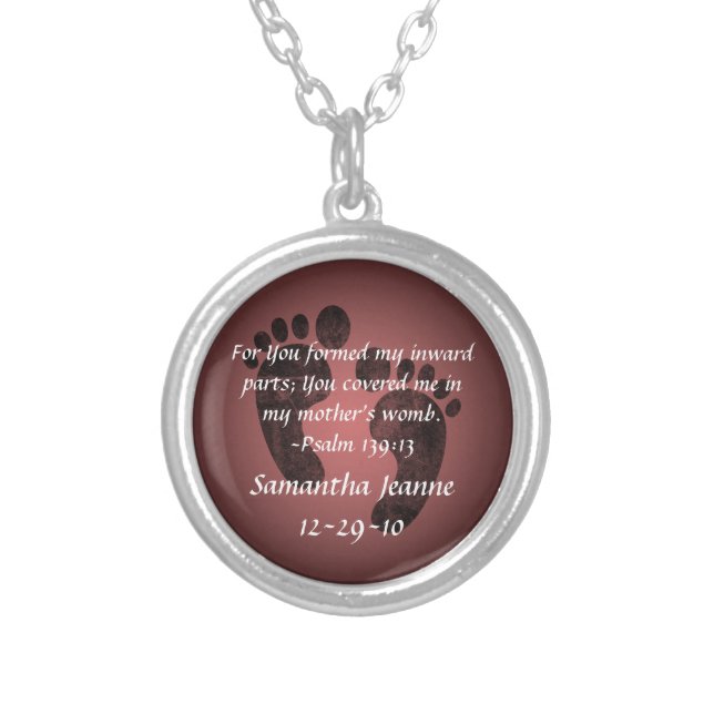 Psalm 139:13 Christian Baby Personalized Pendant (Front)