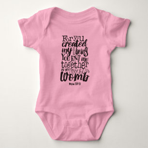 Psalm 139:13 For you created my inmost being Baby Bodysuit