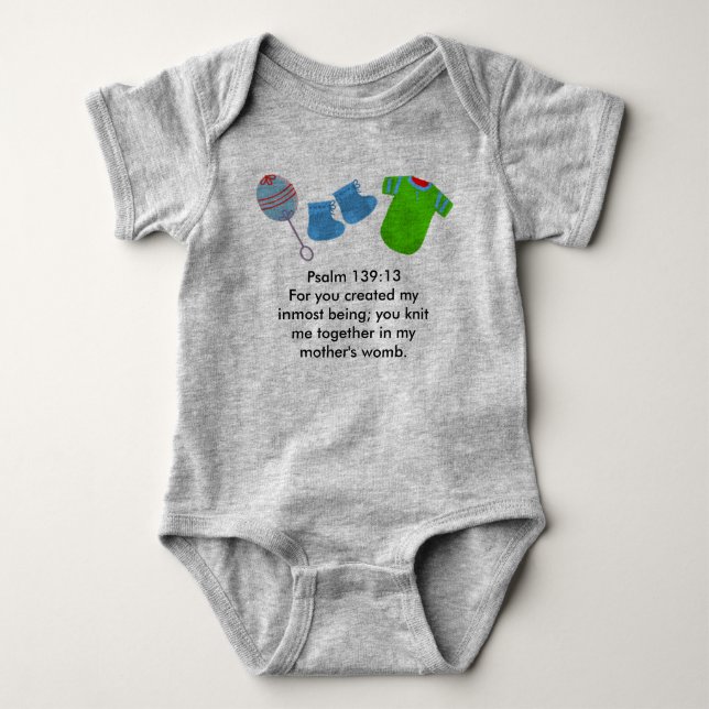 Psalm 139:13 For you created my inmost being... Baby Bodysuit (Front)