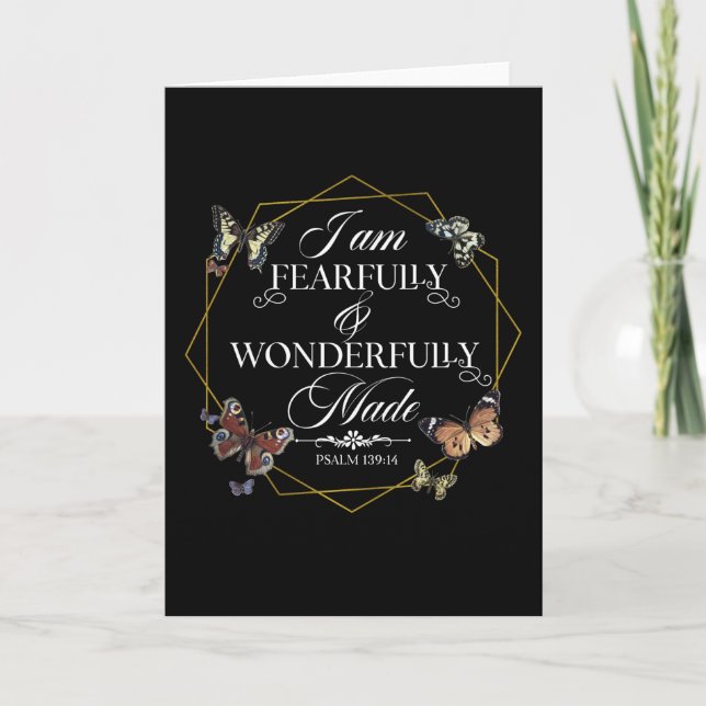Psalm 139 14 Christian Bible Verse Quote Card (Front)