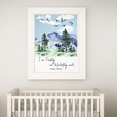 Psalm 13914 Christian Nursery Wall Art Mountains 